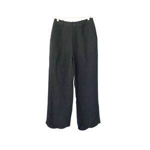High-Waist Raw Hem Crop Pants - Black - 4